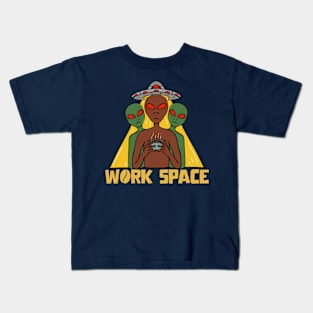 Alien work space Kids T-Shirt